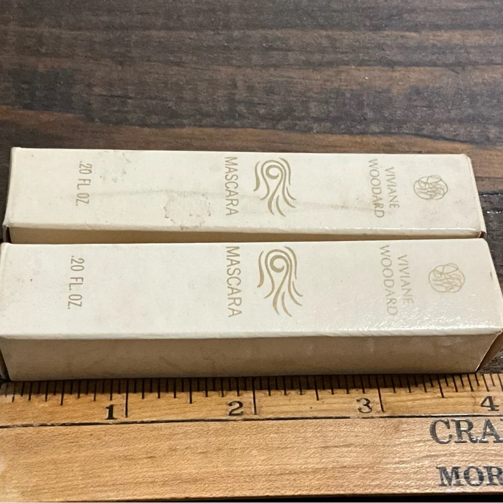 Vintage Lot of 2 Viviane Woodard Black Mascara IOB 1960s Collectible Prop